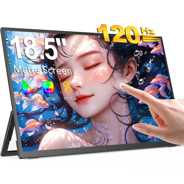 UPERFECT 18.5'' Portable Touchscreen 120hz Monitor 1080P HDMI Type-C HDR FreeSync Gaming Display for Laptop Phone Computer Xbox